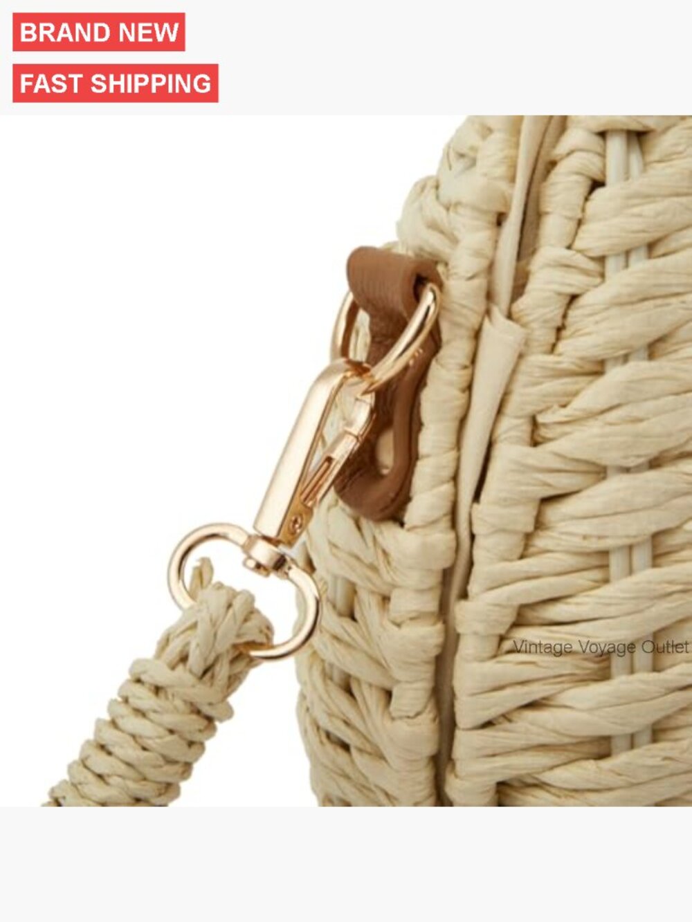 Straw Tote Bag Hobo Crossbody Shoulder Purse Summer Beach Handbag - Picture 7 of 7